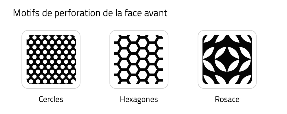 Motifs de perforation frontale